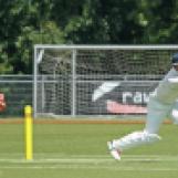 Mitch Lees scores a straight boundary
