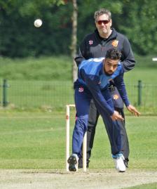 Navjit Singh bowling for the Seafarers